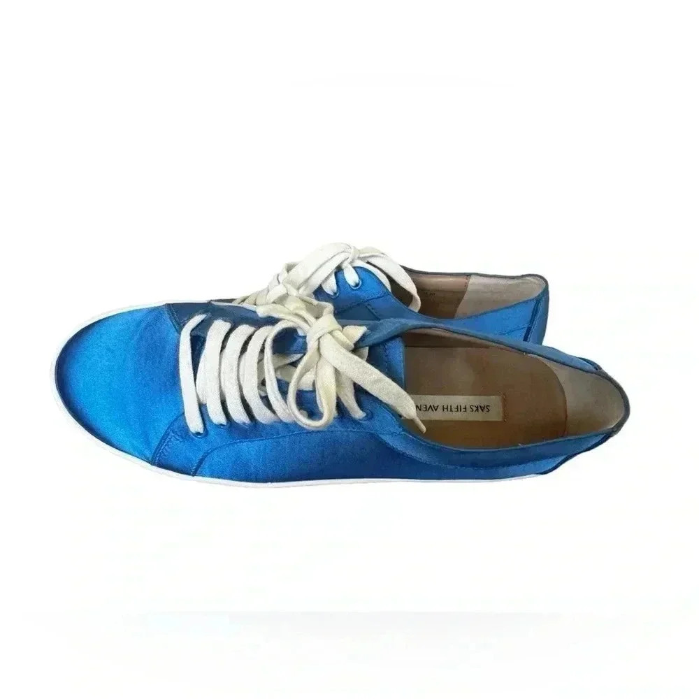 Saks Fifth Avenue Tia Satin Low Top Sneakers, size 9 - Picture 4 of 15